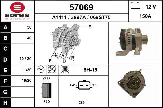 EAI 57069 - Alternator furqanavto.az