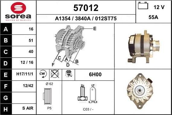 EAI 57012 - Alternator furqanavto.az