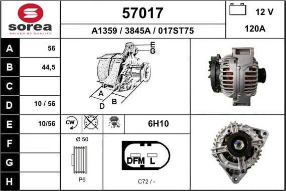 EAI 57017 - Alternator furqanavto.az