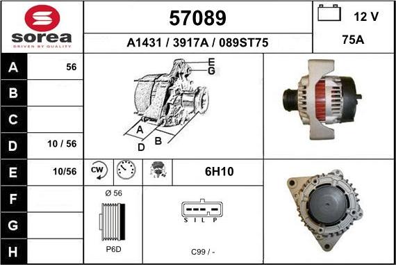 EAI 57089 - Alternator furqanavto.az