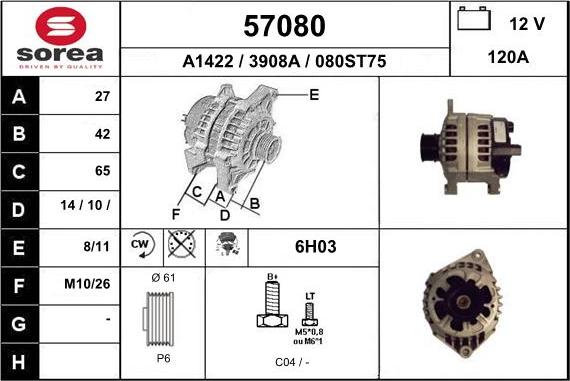 EAI 57080 - Alternator furqanavto.az