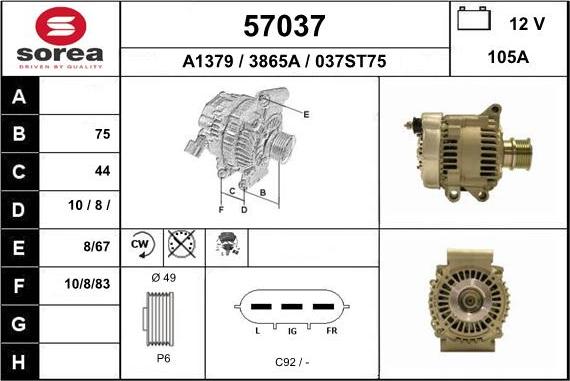 EAI 57037 - Alternator furqanavto.az