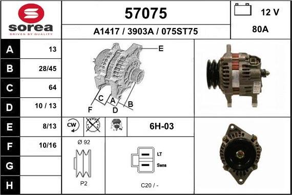 EAI 57075 - Alternator furqanavto.az