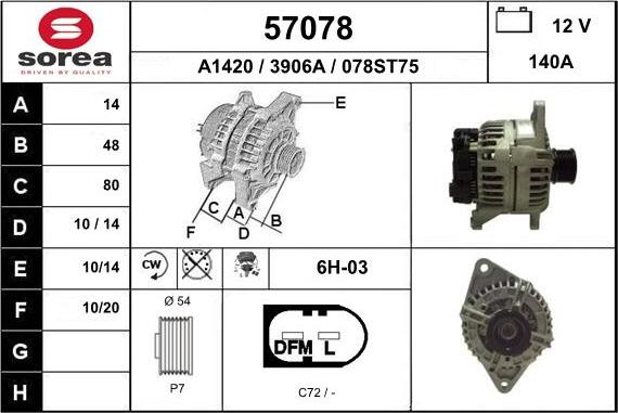 EAI 57078 - Alternator furqanavto.az