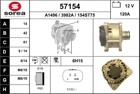 EAI 57154 - Alternator furqanavto.az