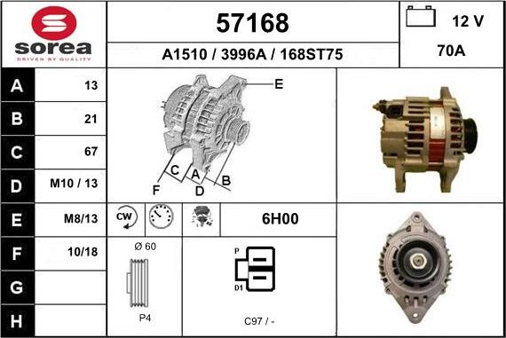 EAI 57168 - Alternator furqanavto.az