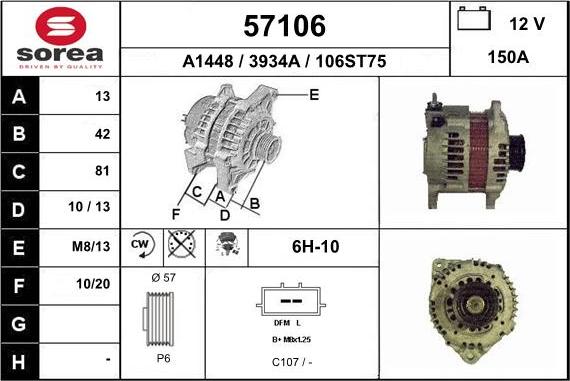 EAI 57106 - Alternator furqanavto.az