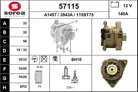 EAI 57115 - Alternator furqanavto.az