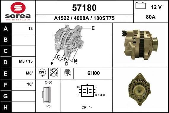 EAI 57180 - Alternator furqanavto.az