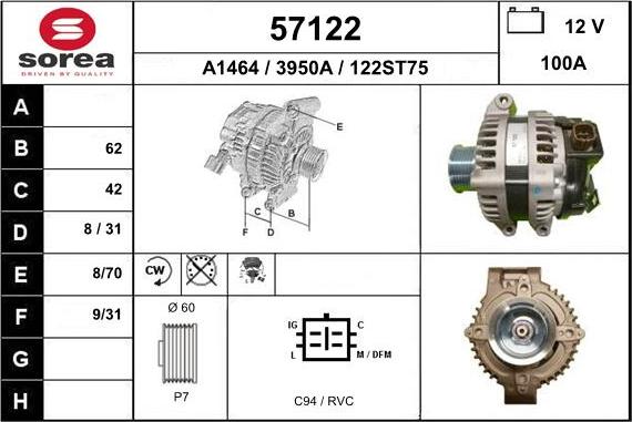 EAI 57122 - Alternator furqanavto.az