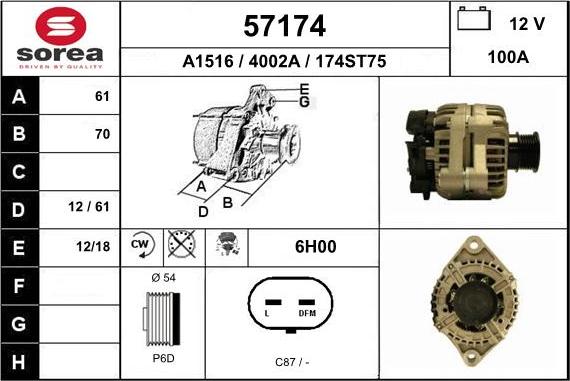 EAI 57174 - Alternator furqanavto.az