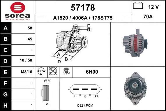 EAI 57178 - Alternator furqanavto.az