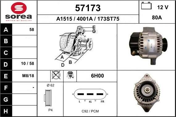 EAI 57173 - Alternator furqanavto.az