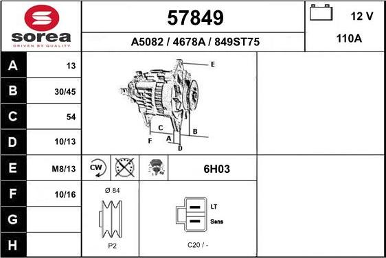 EAI 57849 - Alternator furqanavto.az