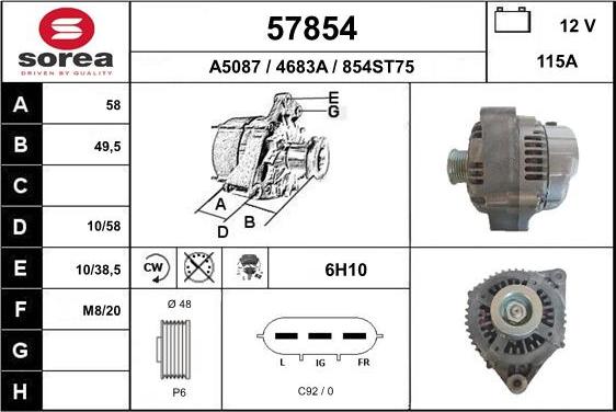 EAI 57854 - Alternator furqanavto.az