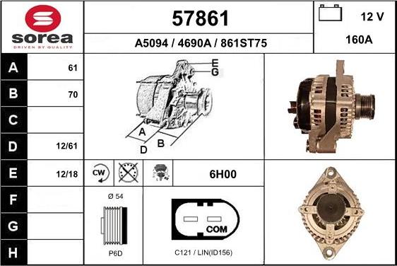 EAI 57861 - Alternator furqanavto.az