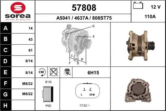 EAI 57808 - Alternator furqanavto.az