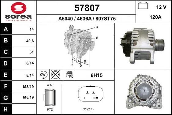 EAI 57807 - Alternator furqanavto.az