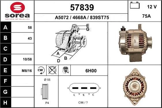 EAI 57839 - Alternator furqanavto.az