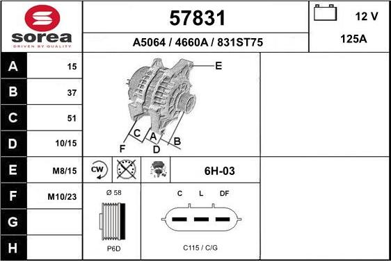 EAI 57831 - Alternator furqanavto.az