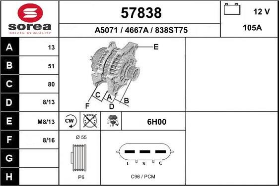 EAI 57838 - Alternator furqanavto.az