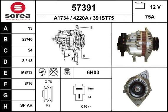 EAI 57391 - Alternator furqanavto.az