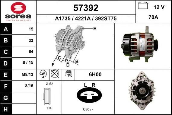 EAI 57392 - Alternator furqanavto.az