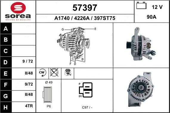 EAI 57397 - Alternator furqanavto.az