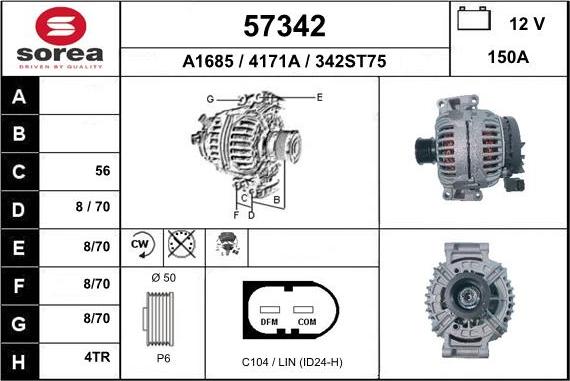 EAI 57342 - Alternator furqanavto.az