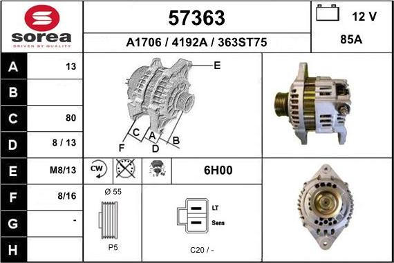 EAI 57363 - Alternator furqanavto.az