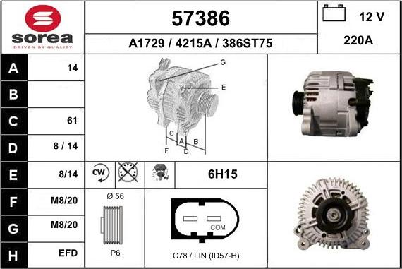 EAI 57386 - Alternator furqanavto.az