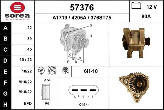 EAI 57376 - Alternator furqanavto.az