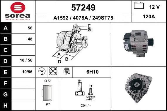 EAI 57249 - Alternator furqanavto.az