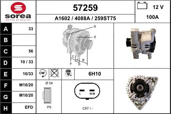 EAI 57259 - Alternator furqanavto.az