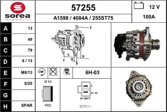 EAI 57255 - Alternator furqanavto.az