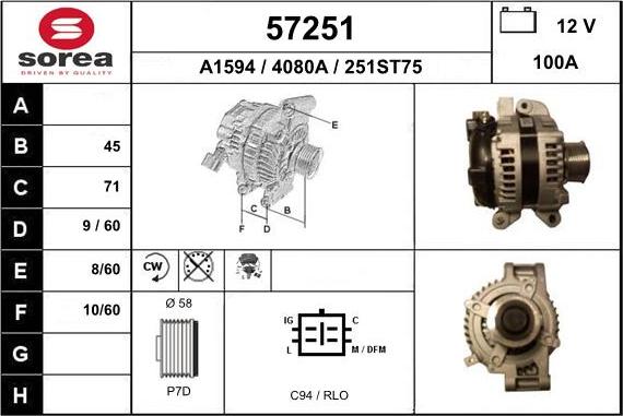 EAI 57251 - Alternator furqanavto.az