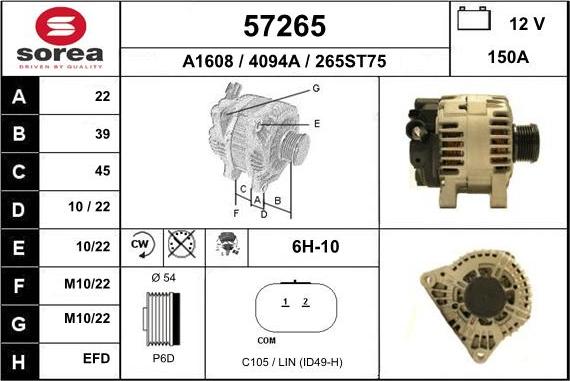 EAI 57265 - Alternator furqanavto.az