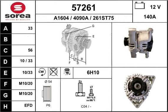 EAI 57261 - Alternator furqanavto.az