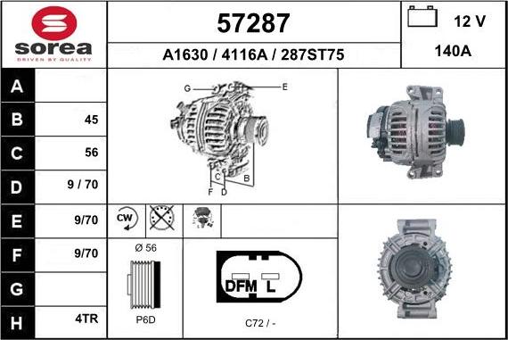 EAI 57287 - Alternator furqanavto.az