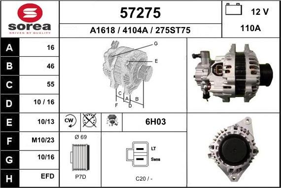 EAI 57275 - Alternator furqanavto.az