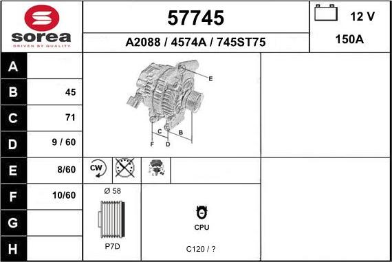 EAI 57745 - Alternator furqanavto.az