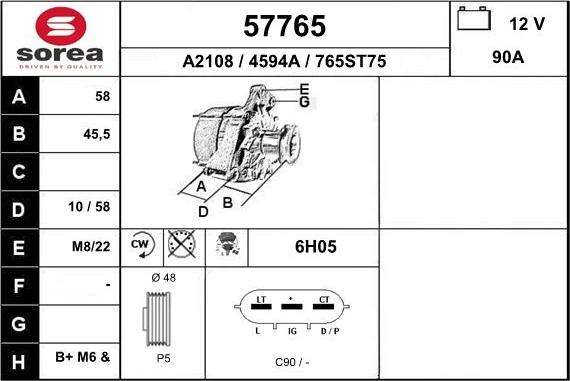 EAI 57765 - Alternator furqanavto.az