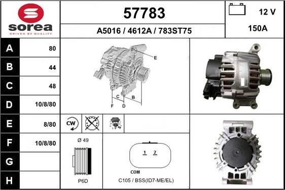 EAI 57783 - Alternator furqanavto.az