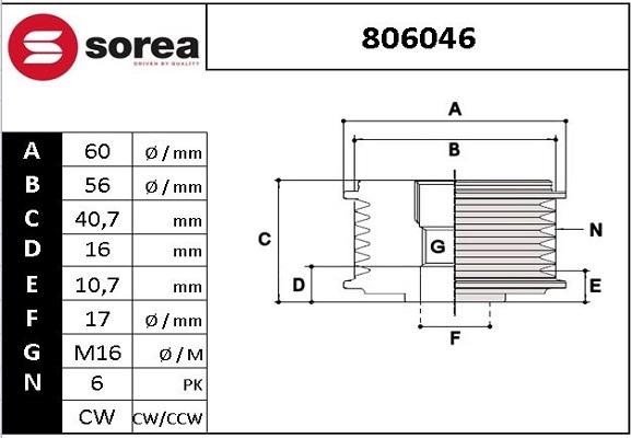 EAI 806046 - Kasnak, alternator, sərbəst dönərli mufta furqanavto.az