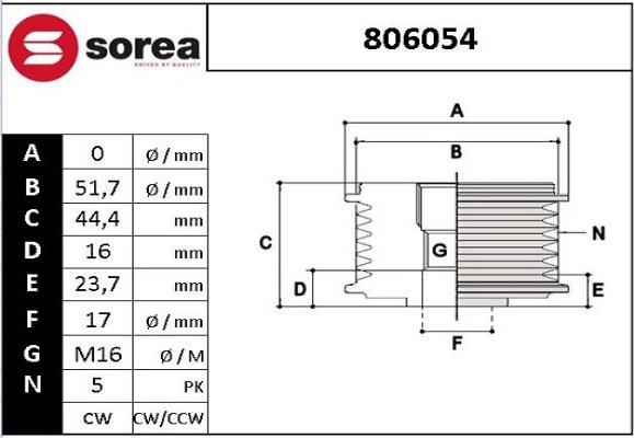 EAI 806054 - Kasnak, alternator, sərbəst dönərli mufta furqanavto.az