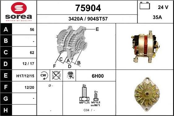 EAI 75904 - Alternator furqanavto.az