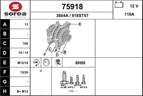 EAI 75918 - Alternator furqanavto.az