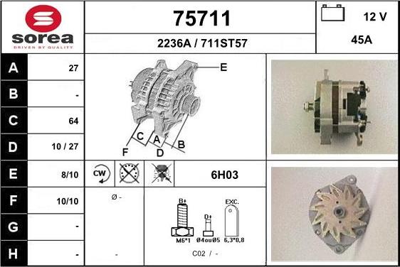 EAI 75711 - Alternator furqanavto.az