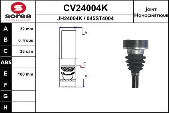 EAI CV24004K - Birləşmə dəsti, ötürücü val furqanavto.az