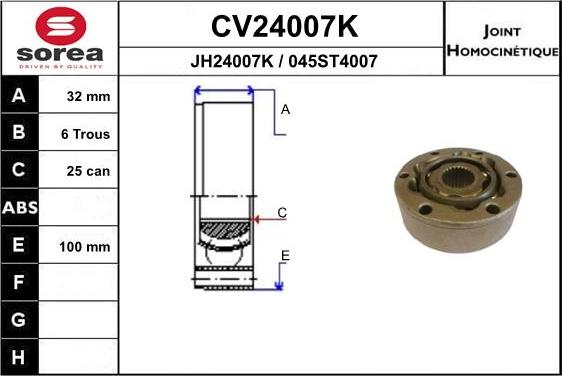 EAI CV24007K - Birləşmə dəsti, ötürücü val furqanavto.az